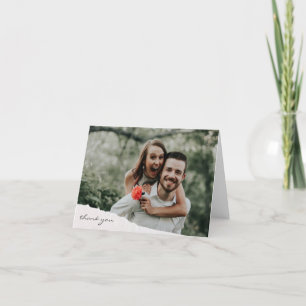 Cartão De Agradecimento Foto personalizada de casamento de papel rasgado m
