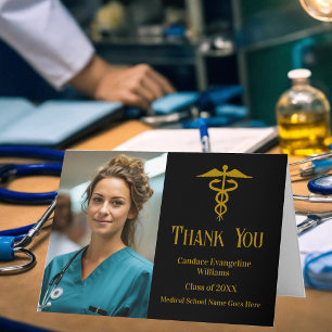 Cartão De Agradecimento Foto Personalizada de Formatura da Faculdade de Me