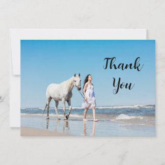 Cartão De Agradecimento Foto personalizada do proprietário do cavalo Eques