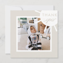 Cartão De Agradecimento Foto Personalizada do Sol Aniversário de Crianças