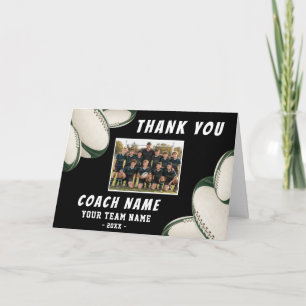 Cartão De Agradecimento Foto Personalizada do Time de Rugby para Treinador