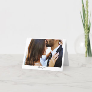 Cartão De Agradecimento Foto personalizada minimalista simples de Na moda