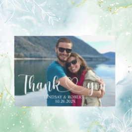 Cartão De Agradecimento Foto Personalizada Moderna De Casamento Relaxa Obr