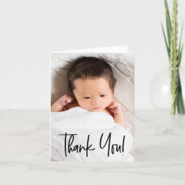 Cartão De Agradecimento Foto personalizada moderna do retrato bebê Obrigad