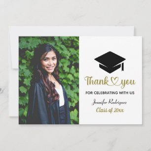 Cartão De Agradecimento Foto personalizada - Obrigado Formando do Boné de 