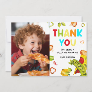 Cartão De Agradecimento Foto personalizada Obrigado pela pizza
