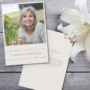 Cartão De Agradecimento Foto personalizada  Uma Carta Casual Viável