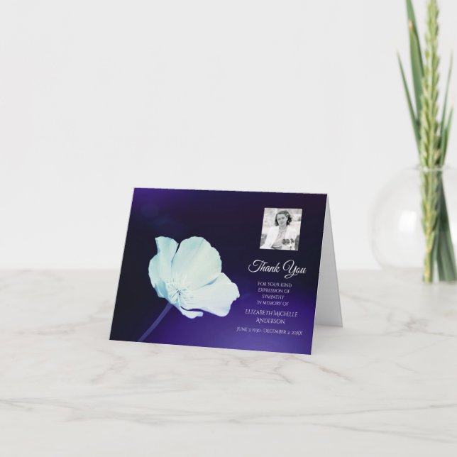 Cartão De Agradecimento Foto por simpatia Obrigado Solemn Wildflower (Frente)