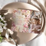 Cartão De Agradecimento Foto primeiro aniversario de Jardim Floral de Fada<br><div class="desc">Capture a magia e a gratidão da sua pequena celebração de primeiro aniversario com nosso Cartões de agradecimentos de primeiro aniversario de Fada Látea Fágica Magical! Esta carta encantadora é a maneira perfeita de expressar seus obrigados sinceros a amigos e familiares por se juntarem à comemoração do dia especial do...</div>