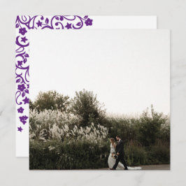 Cartão De Agradecimento Foto Quadrada Floral Púrpura do Jardim Secreto Obr