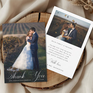 Cartão De Agradecimento Foto Romântica De Casamento De Script 2