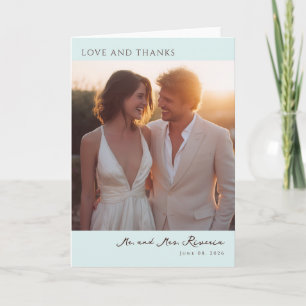 Cartão De Agradecimento Foto Romântica Dourada Elegante