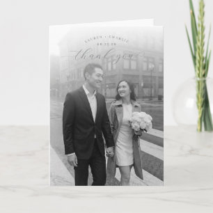 Cartão De Agradecimento Foto Romântica em Preto e Branco