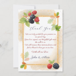 Cartão De Agradecimento Foto Romântica Rustic Autumn Berry Back