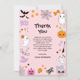 Cartão De Agradecimento Foto rosa Um Pequeno Chá de fraldas De Dia das Bru