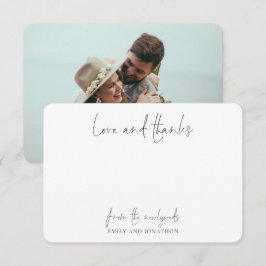 Cartão De Agradecimento Foto: Script Wedding Newlywing Love Obrigados