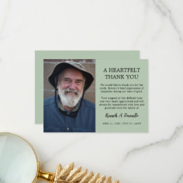 Cartão De Agradecimento Foto Sentimental de Funeral Clássico