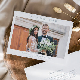 Cartão De Agradecimento Foto Simples de Casamento