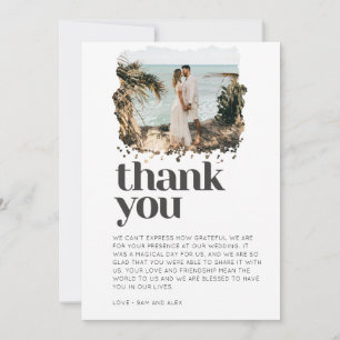 Cartão De Agradecimento Foto Simples De Casamento Obrigado