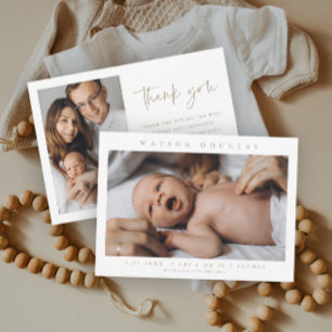 Cartão De Agradecimento Foto Simples de Recém-Nascido Foto Nascimento Bebê