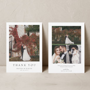 Cartão De Agradecimento Foto simples e moderna de casamento W Nota 4 Foto