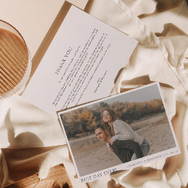 Cartão De Agradecimento Foto Simples, Melhor Dia De Casamento