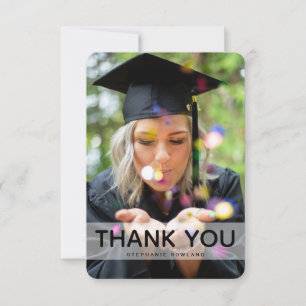 Cartão De Agradecimento Foto Simples & Mensagem Personalizada de Formatura