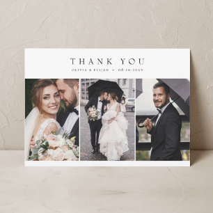 Cartão De Agradecimento Foto Simples Moderna Casamento W Nota Multifotogra