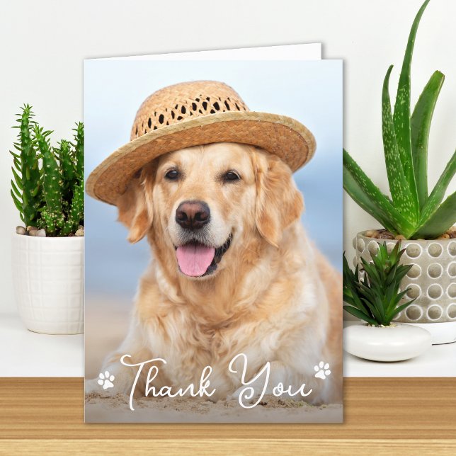 Cartão De Agradecimento Foto simples personalizada de Pet de Cão Vet Tech  (Criador carregado)