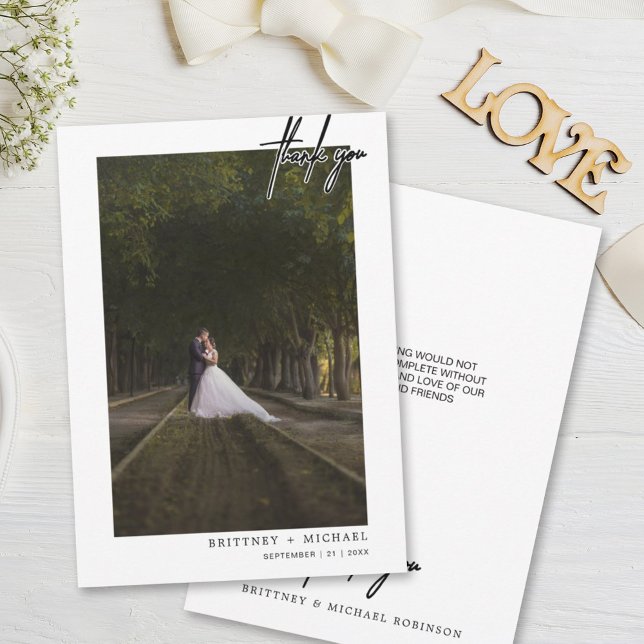 Cartão De Agradecimento Foto Simples, Simples, Com Letra Mão (Criador carregado)