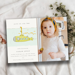 Cartão De Agradecimento Foto Submarina Submarina Qualquer Idade Aniversári