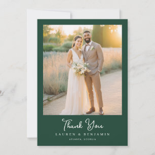 Cartão De Agradecimento Foto Verde Escuro Grata