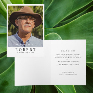 Cartão De Agradecimento Foto Você é Lembrado Funeral Dobrado Obrigado