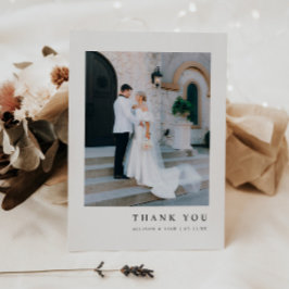 Cartão De Agradecimento Fotografia de casamento personalizada minimalista