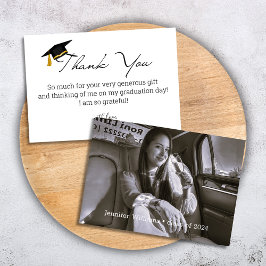 Cartão De Agradecimento fotografia elegante da graduação em chic 2025