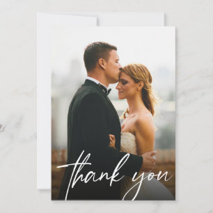 Cartão De Agradecimento Fotografias de Casamento Personalizadas 2 Modernas