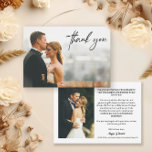 Cartão De Agradecimento Fotografias de Casamento Personalizadas 2 Modernas<br><div class="desc">Expresse sua gratidão em estilo com os Modelos de Cartões de agradecimentos Simples e Personalizado Casamento 2 Fotos. Estes modelos personalizados oferecem uma maneira elegante e versátil de transmitir a sua apreciação aos seus entes queridos que partilhavam no seu dia especial. Formato horizontal. Os modelos apresentam um design limpo e...</div>