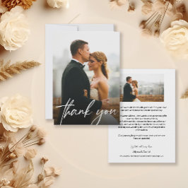 Cartão De Agradecimento Fotografias de Casamento Personalizadas 2 Modernas