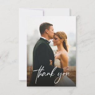 Cartão De Agradecimento Fotografias de Casamento Personalizadas 2 Modernas