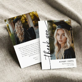 Cartão De Agradecimento Fotomoderna Minimalista Vertical de Formatura