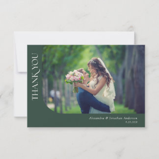 Cartão De Agradecimento Fotos Curvas Simples Modernas Casamento Obrigado