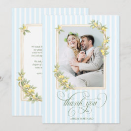 Cartão De Agradecimento Fotos de Casamento com Limão Mediterrâneo Agradeci