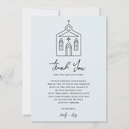 Cartão De Agradecimento Fotos de casamento da Capela Azul Coquette