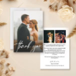 Cartão De Agradecimento Fotos de Casamento de Tipografia Elegante Minimali<br><div class="desc">Expresse sua gratidão em estilo com os Modelos de Cartões de agradecimentos Minimalista Elegante Typografia Wedding 3 Fotos. Estes modelos personalizados oferecem uma maneira elegante e versátil de transmitir a sua apreciação aos seus entes queridos que partilhavam no seu dia especial. Os modelos apresentam um design limpo e moderno, permitindo...</div>