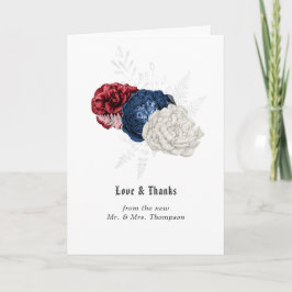 Cartão De Agradecimento Fotos de Casamento do Dia 4 de Julho em Vermelho, 