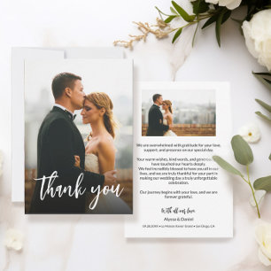 Cartão De Agradecimento Fotos de Casamento Personalizadas 2 de Script Mode