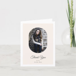 Cartão De Agradecimento Fotos de Formatura do Ensino Médio em Oval Moderno