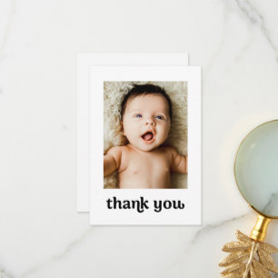 Cartão De Agradecimento Fotos modernas e estilosas de 2 bebês Obrigada