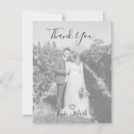 Cartão De Agradecimento Fotos Personalizadas Recém-Casados Coração Floral