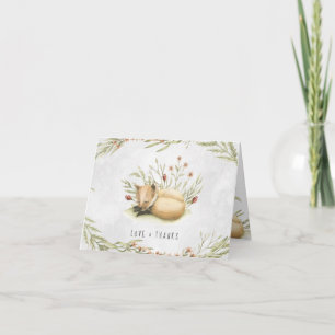 Cartão De Agradecimento Fox da floresta   Chá de fraldas Florestal Obrigad